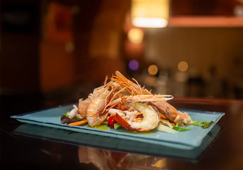 Piatto di scampi Molo73 a Empoli